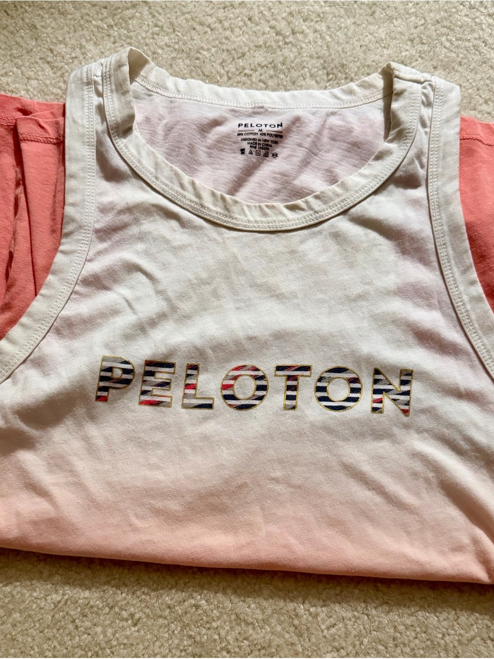Peloton White to Coral Ombre Tank Top - Picture 2 of 2
